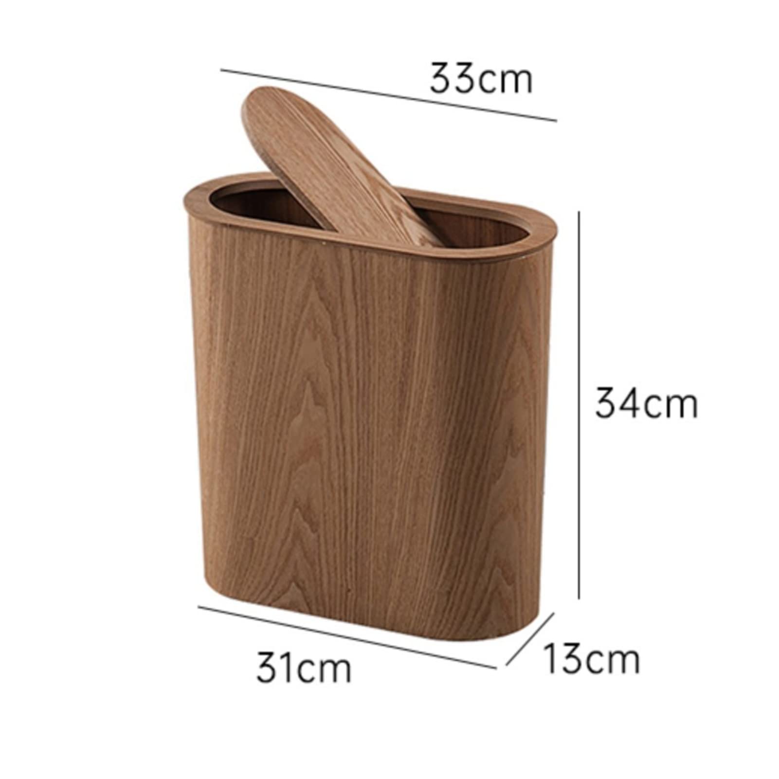 Cestino della spazzatura di legno cestino del riciclaggio della carta con il cestino del coperchio del coperchio di scossa ultra- stretto cestino dei rifiuti creativi per sotto ufficio scrivania