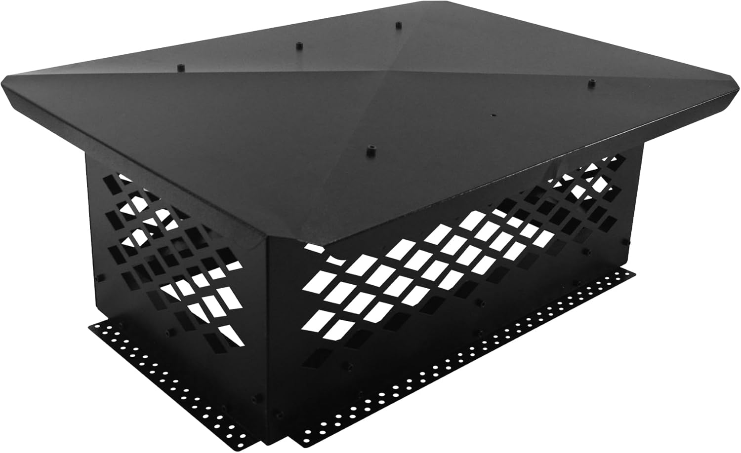 21" L x 13" W Chimney Cap Adjustable Chimney Cover Windproof Rainproof Fireplace Chimney Caps for Outside Suitable for Existing Clay Flue Tile Galvanized Steel Black