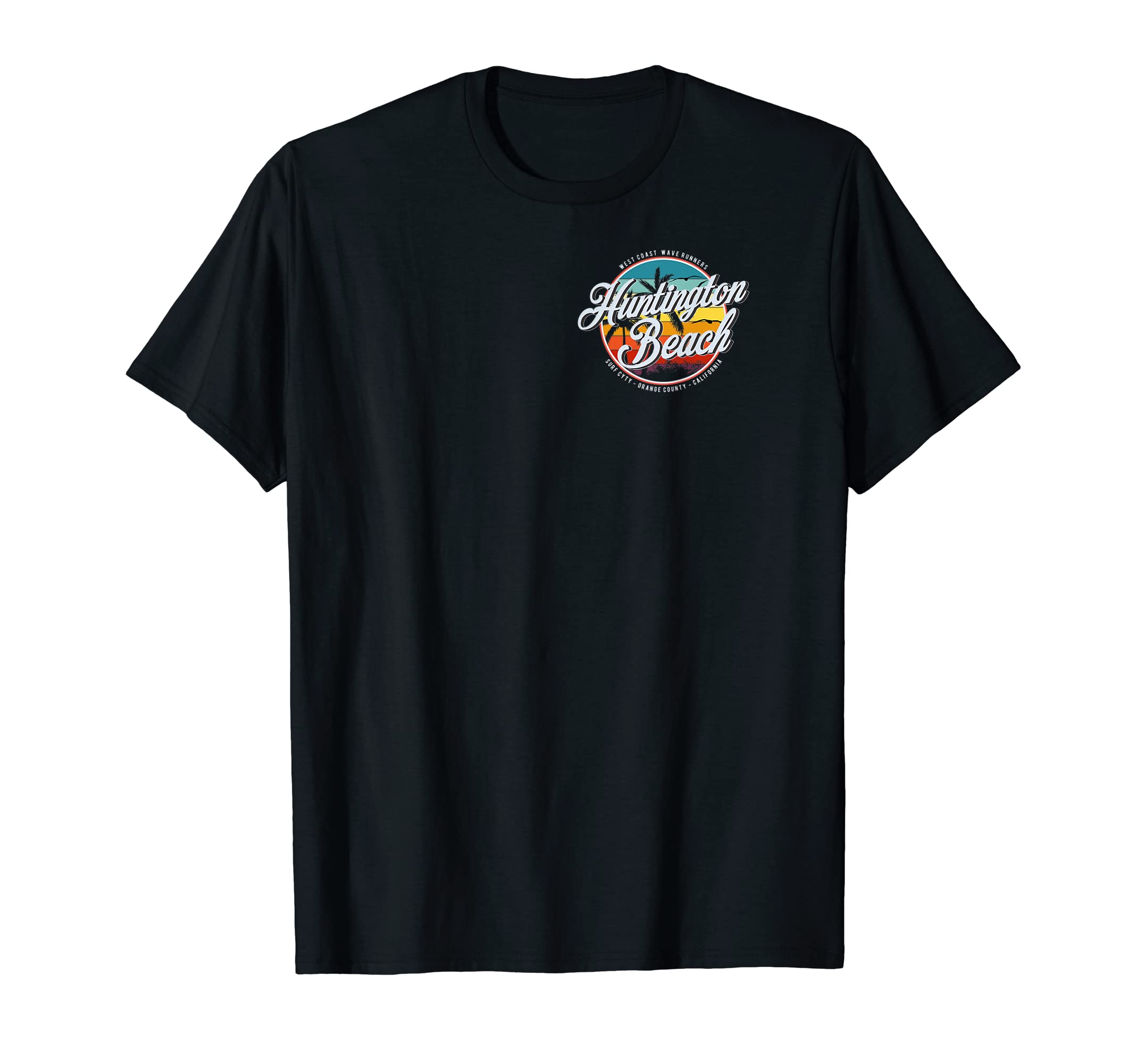 2 Sided Huntington Beach Orange County Surf2 Sided Huntington Beach Orange. California Vintage Surf T-Shirt