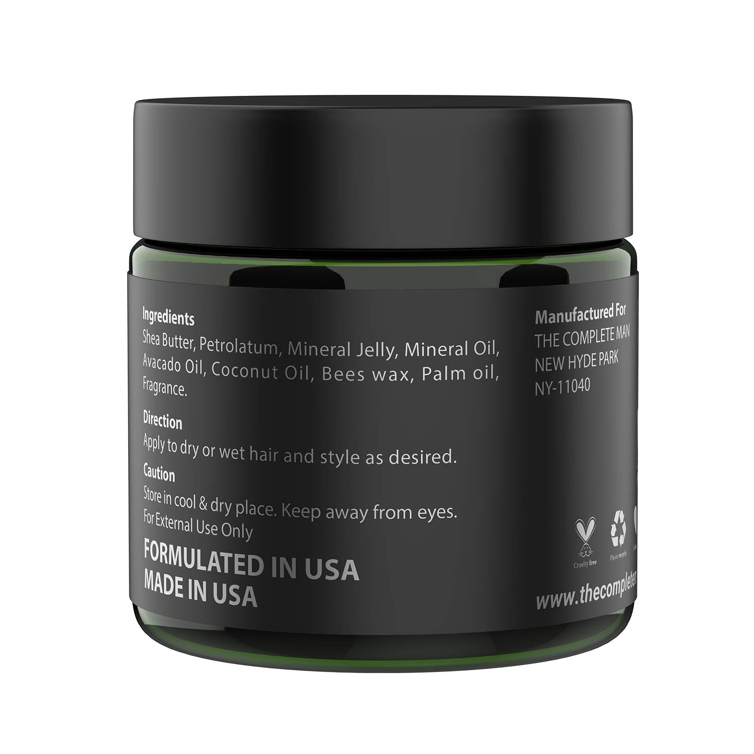 Cera para cabello y barba para hombres con manteca de karité, 2.0 onzas líquidas, acabado natural de sujeción y brillo 3