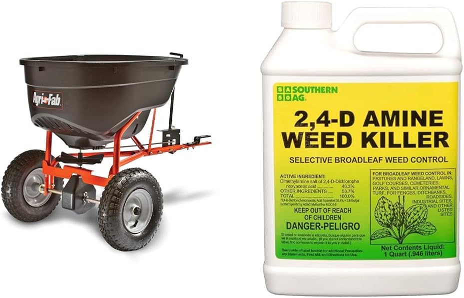 Agri-Fab45-0463 130-Pound Tow Spreader and Southern Ag 32oz Amine 2,4-D Weed Killer