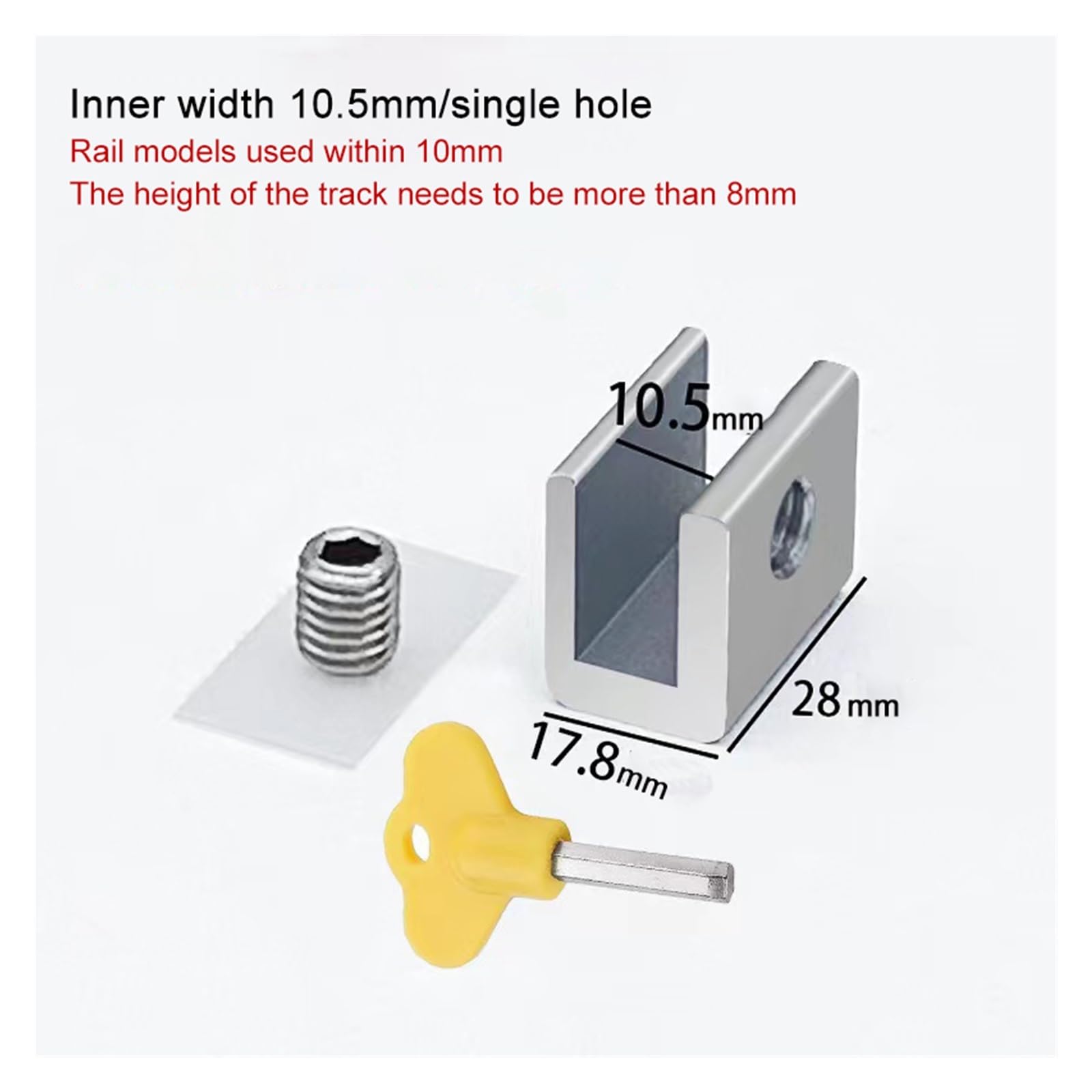 topes para cerraduras de Ventana, Restrictor de Cerradura de Llave de Seguridad for Ventana de Puerta corrediza de 7,8 a 16,5 mm(10.5mm)