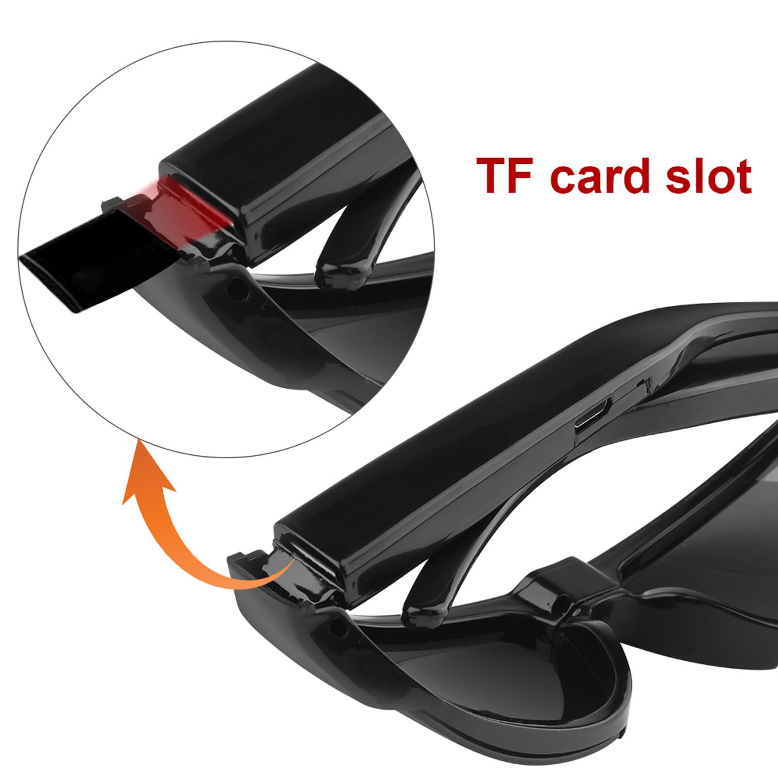 Asixxsix Kamera-Sonnenbrille, Anti-Shake-Weitwinkel-Sport-Action-Kamera, Smart Glasses Cam, 1080P-Videokamera-Brille, Videoaufzeichnung und Fotoaufnahme, für Radfahren, Wandern, Reisen