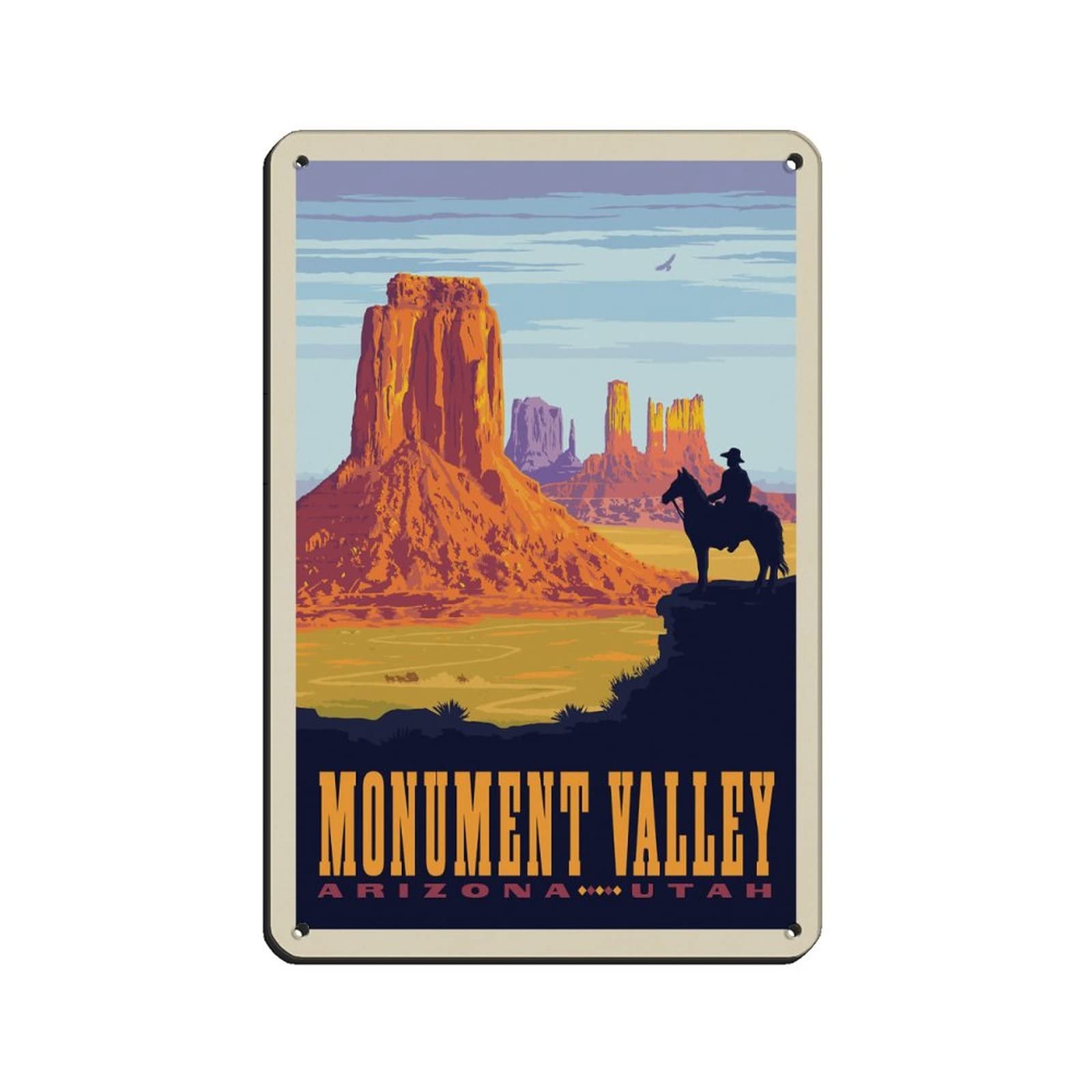 Nprzm A275 Metal Tin Signs Monument Valley Metal Travel Tin Signs Wall Decor For Cafe Bar Pub Home 20X30cm