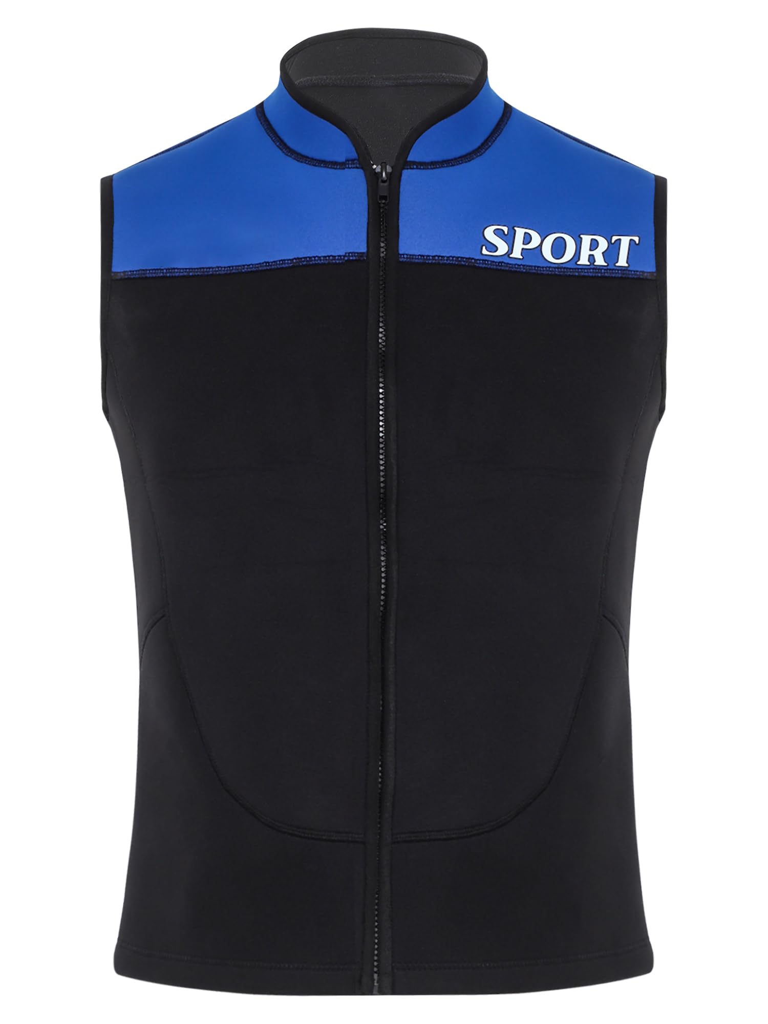 Maillots De Bain De Plongée Homme Rashguard Gilet Surf Combinaison Plongée sans Manches pour Adultes Équipement Sports Nautiques Surf Noir Bleu XL
