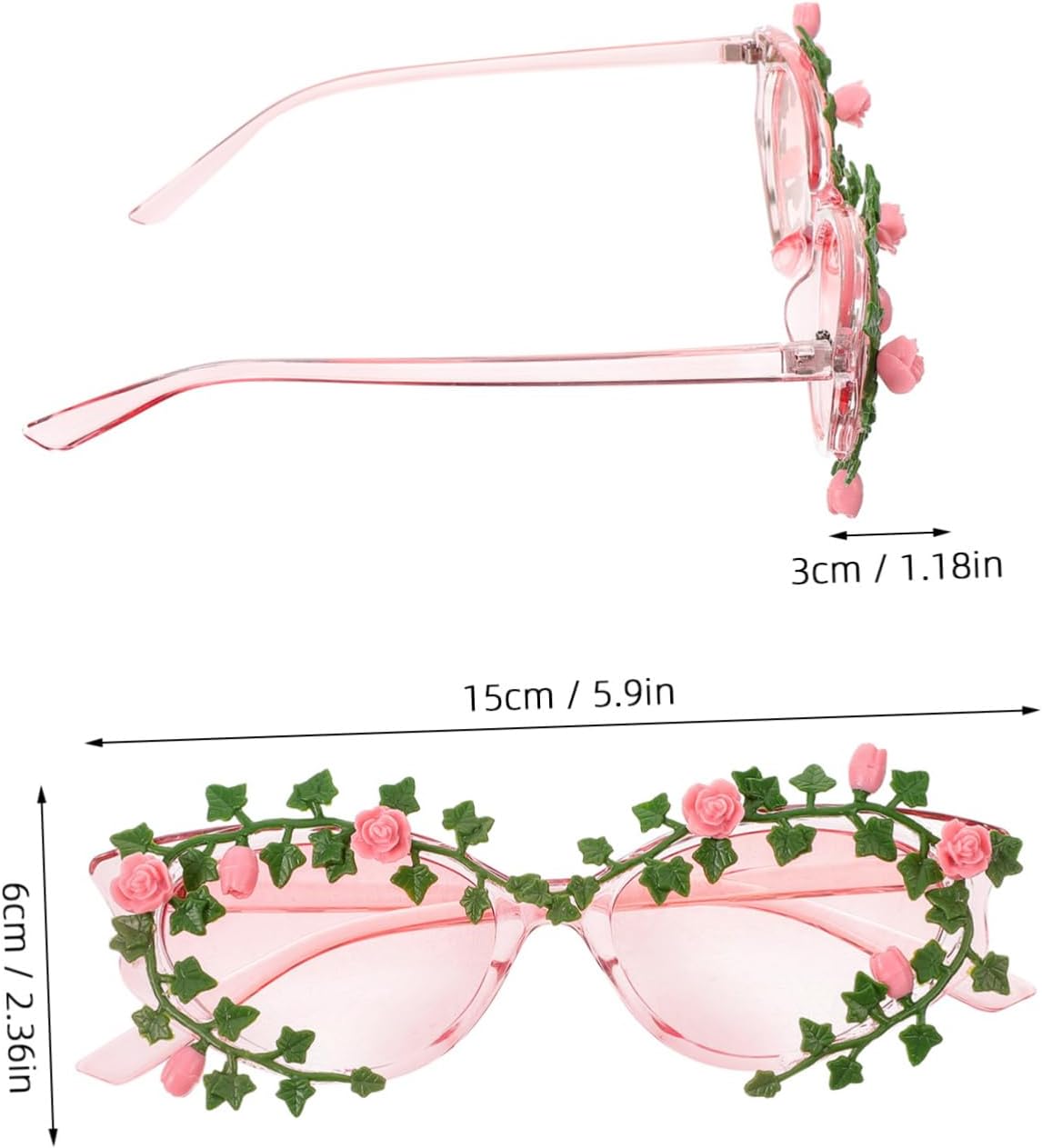 Holibanna Floral Sunglasses for Women and Men Flower Design Party Eyewear Unisex Fashionable Shades for Outdoor Events Stylish Accessory Outfit
