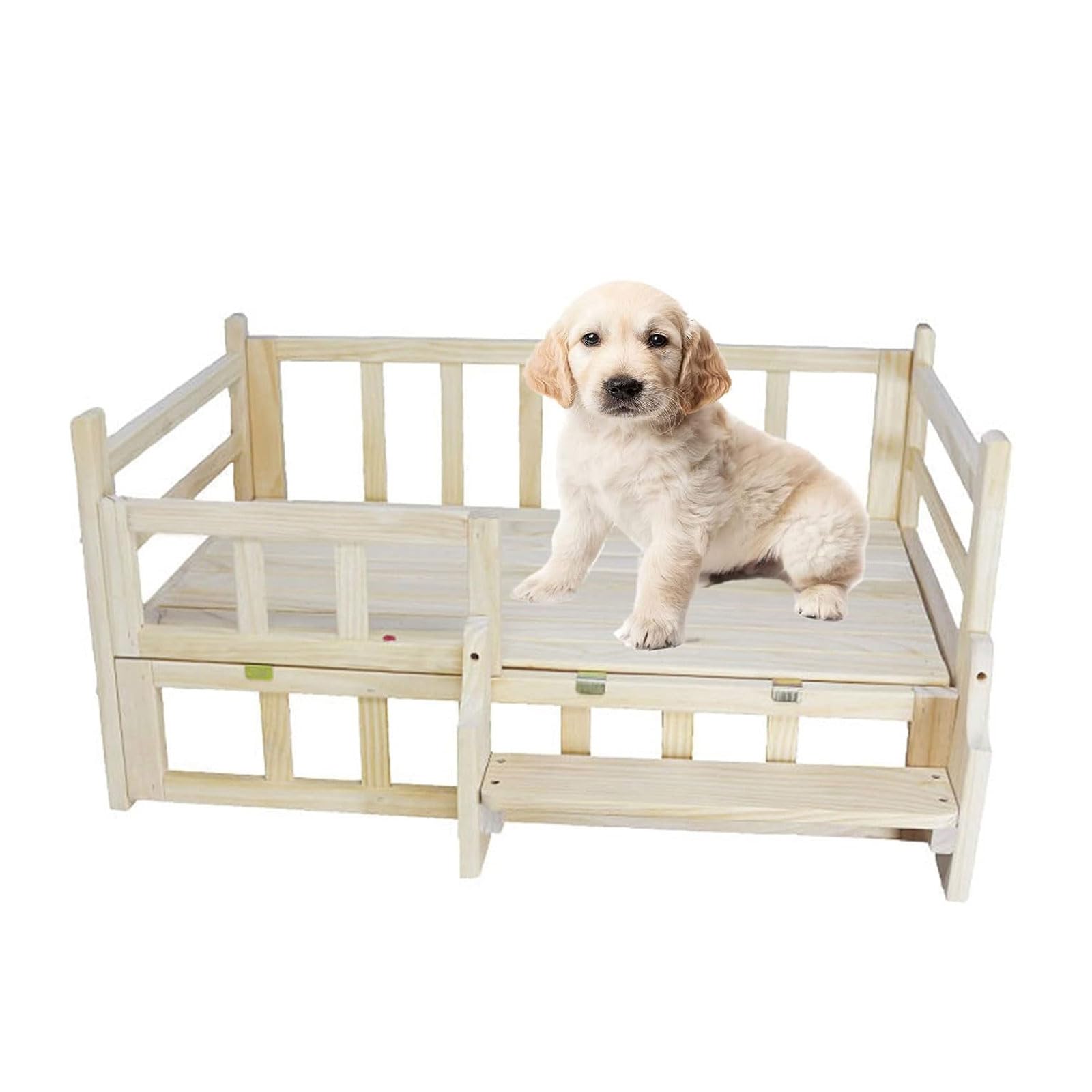 Cuccia cane Culla rialzata per cani in legno con cuscino rimovibile lavabile per cani di taglia piccola, media e grande, per uso interno o esterno