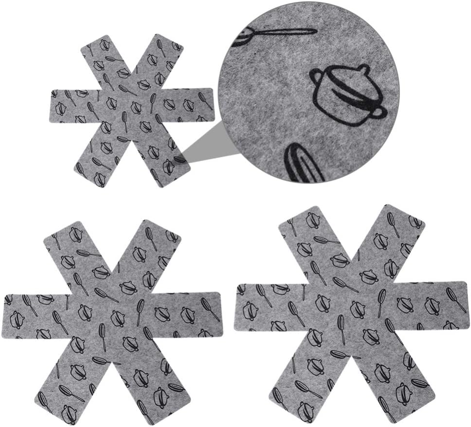 Cabilock 15pcs Pot and Pan Protector Set Pots Pans Dividers Cookware Protector Set Anti Slip Cookware Accessories for Christmas Party Table Supplies (Grey) : A: Home & Kitchen