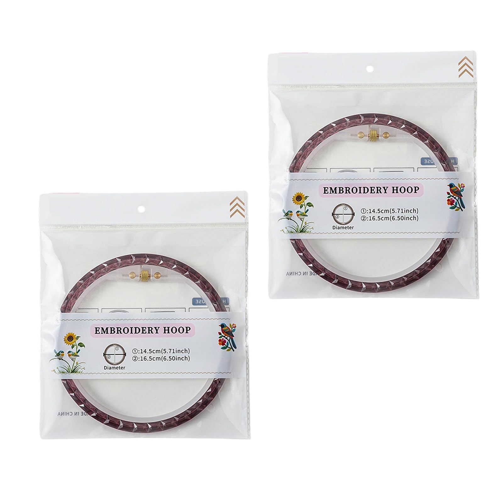 Yjcnelcr 2Pcs Beads Painting Hoop Circular Embroidery Frames with Copper Screw for Beads Painting Needlework Stone Hoop