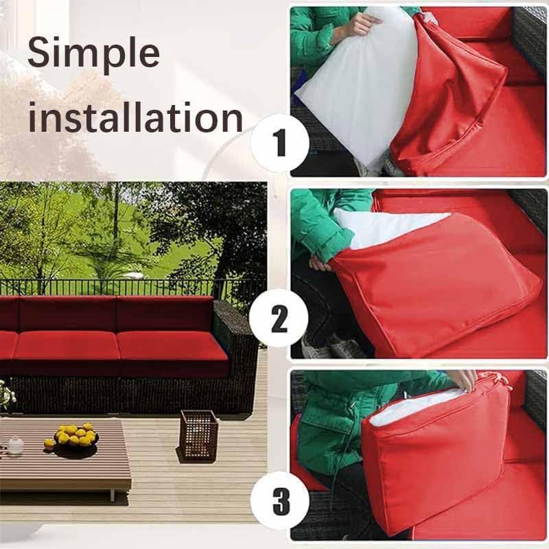 Housse de coussin imperméable lin de qualité pour salon de jardin rotin - 3