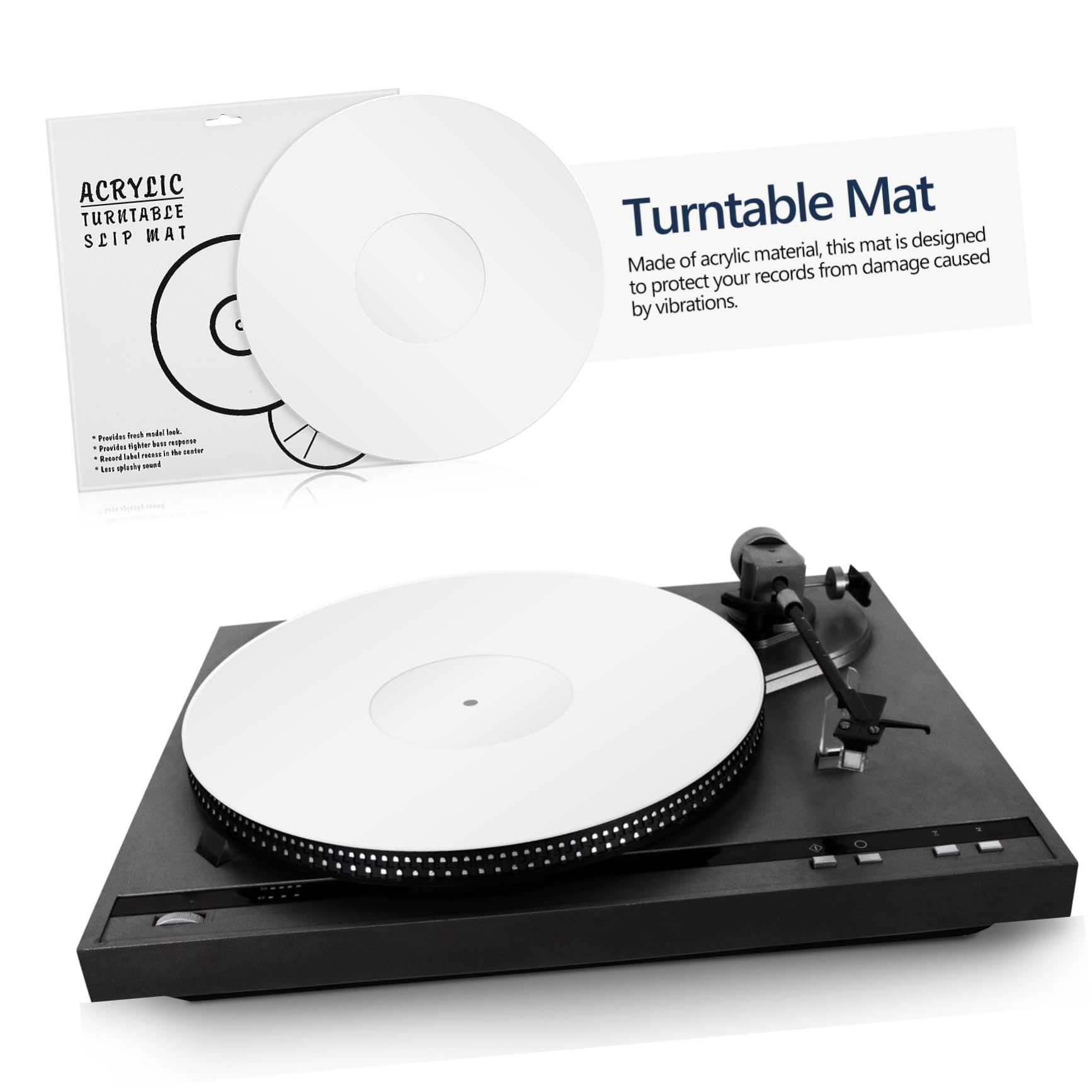 ifundom Tappetino Per Giradischi in Acrilico Da 12'' Tappetino Per Lettore Di Vinile Cuscinetto Protettivo Per Design Semplice Qualità Del Suono