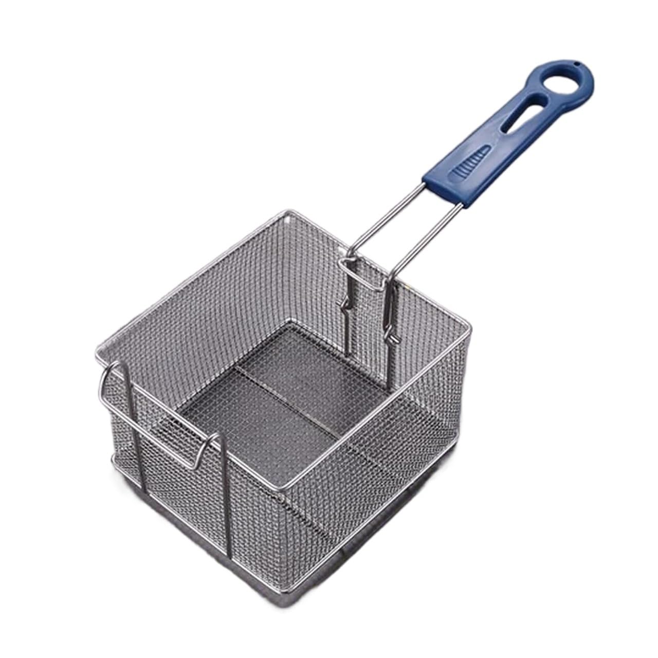YUZGUHEY Frying Basket with Handle, Stainless Steel Rectangular Fry Detachable Commercial Filter Fried Food