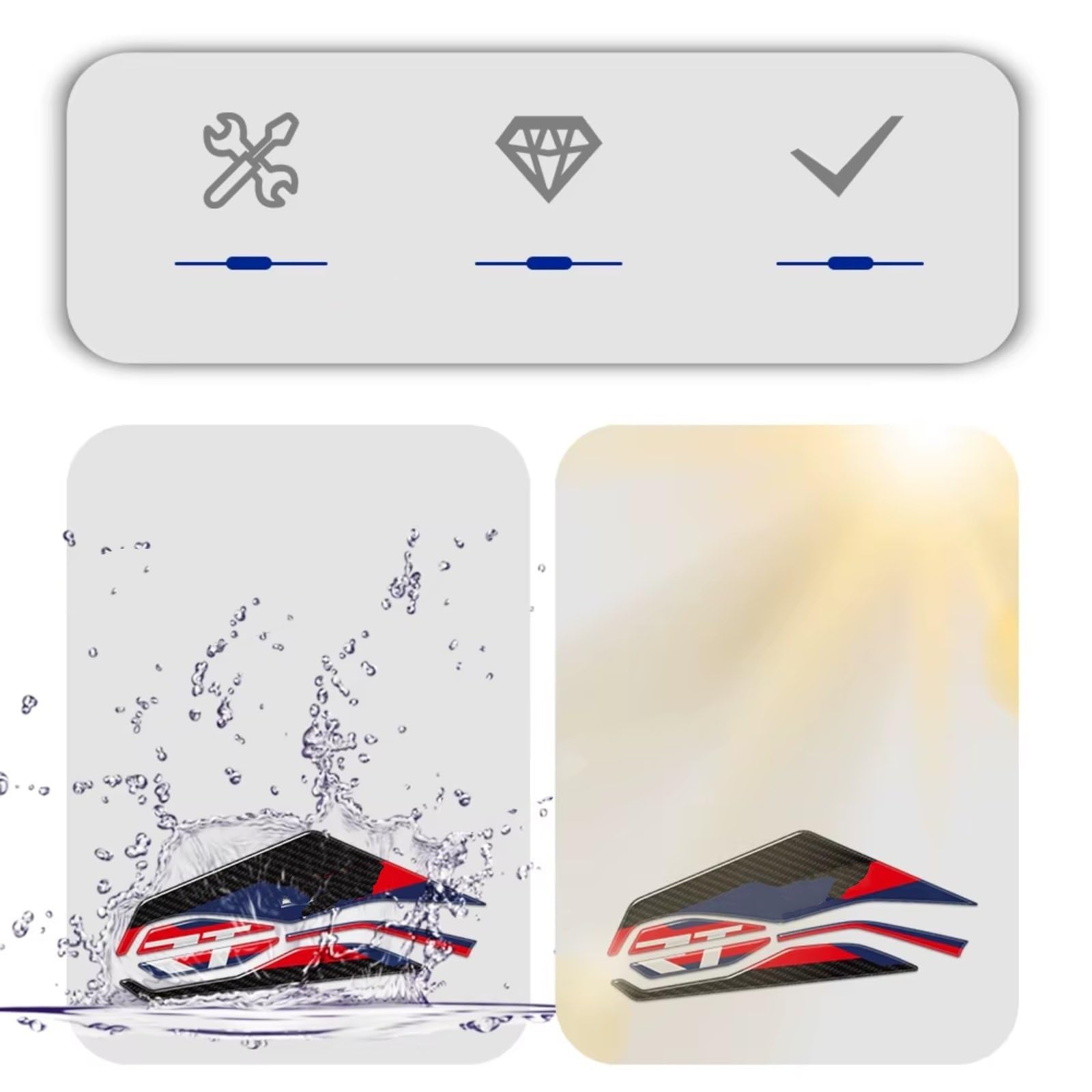 Compatibile Con Per R1300 Per RT 2025-2026 Carbon Look 3D Gel Protezione Braccio Posteriore Moto Adesivo Impermeabile Antiscivolo Serbatoio(D)