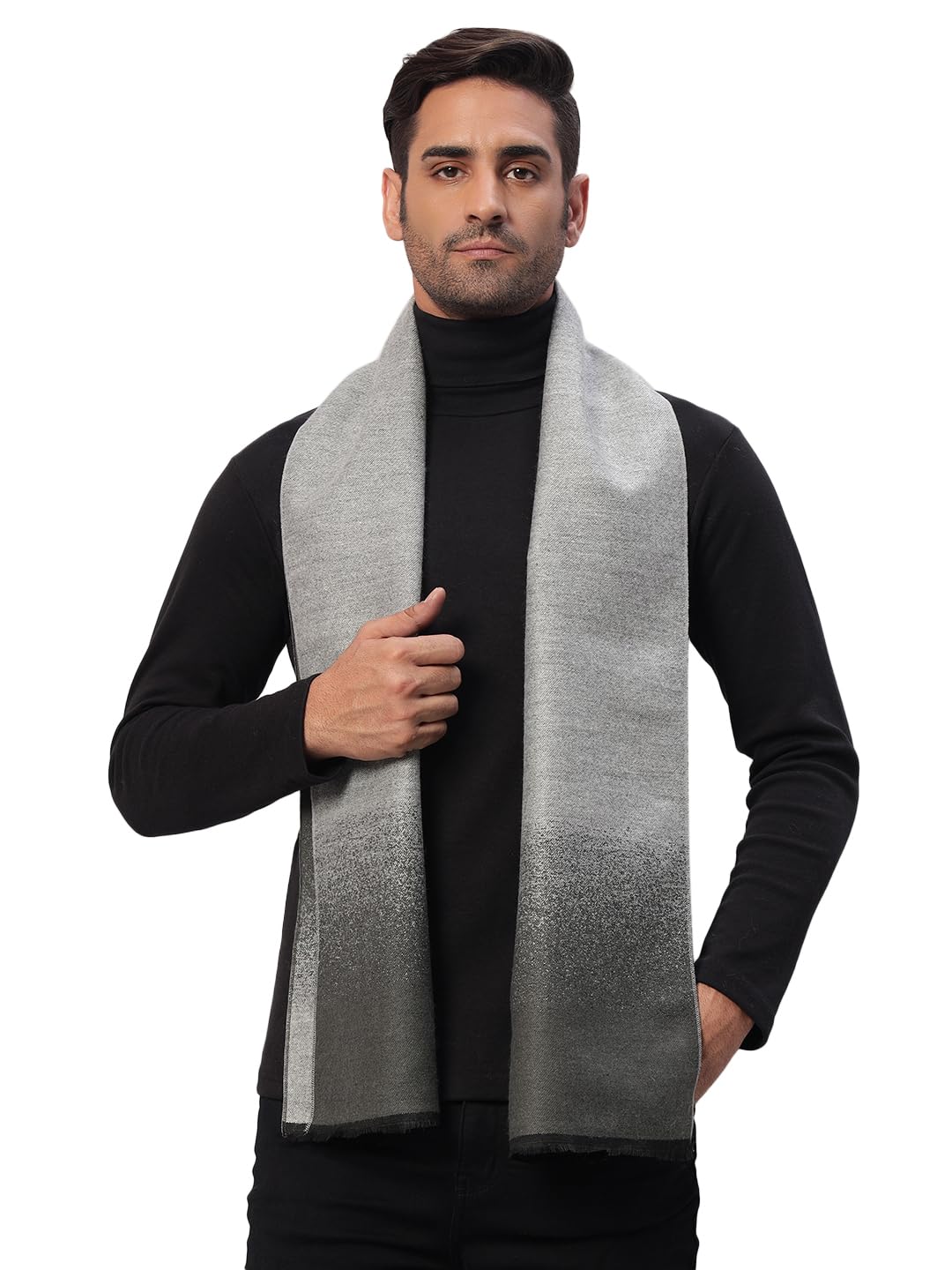 ravaiyaa - attitude is everything Men's Reversible Ombre Pattern Winter Wool Scarf, Muffler 72"x12" Inch-picture-28