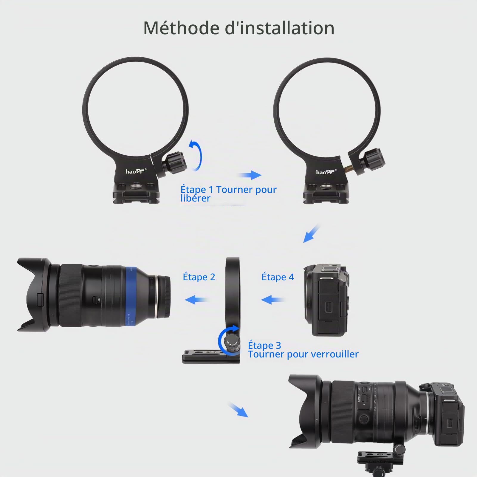 Haoge LMR-SM140-N Bague de fixation trépied pour objectif Tamron 35-150mm F/2-2.8 Di III VXD A058 pour Sony E-Mount et Sigma 100-400mm f/5-6.3 DG OS HSM Objectif pour monture Canon EF et monture Nikon
