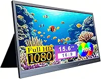 Monitor Portátil 15,6'' FHD 1080P IPS Extensor De Tela Ultra com Alto-falantes e Suporte Conectividade USB Tipo C HDMI para Laptop Notebook PC Celular Trabalho Jogos