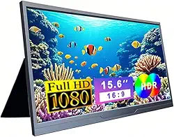Monitor Portátil 15,6'' FHD 1080P IPS Extensor De Tela Ultra com Alto-falantes e Suporte Conectividade USB Tipo C HDMI para Laptop Notebook PC Celular Trabalho Jogos