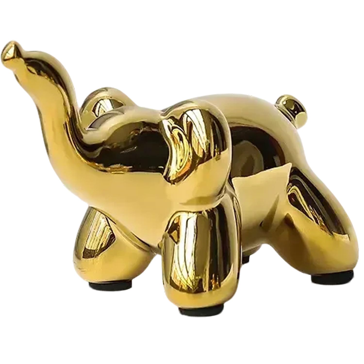 PIGPIGFLY Gold Balloon Elephant Sculpture,Creative Cute Animal Crafts Figurine Balloon Elephant Shaped Statue，Home Store Decoration,Modern Living Room Ornaments