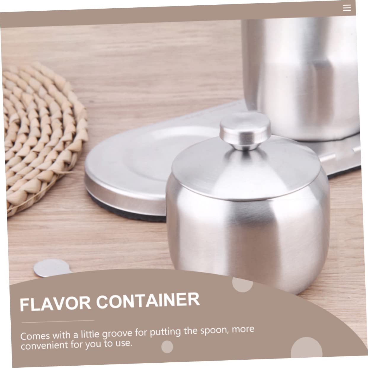 Boîte D’assaisonnements Cuisine en Acier Inoxydable avec Couvercle