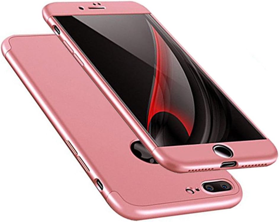 Samhe For iPhone 7 Plus Case 3 In 1 Ultra Thin Shockproof Hard Cover 360 Degree Protection For Apple iPhone 7 Plus（Rose Gold ）