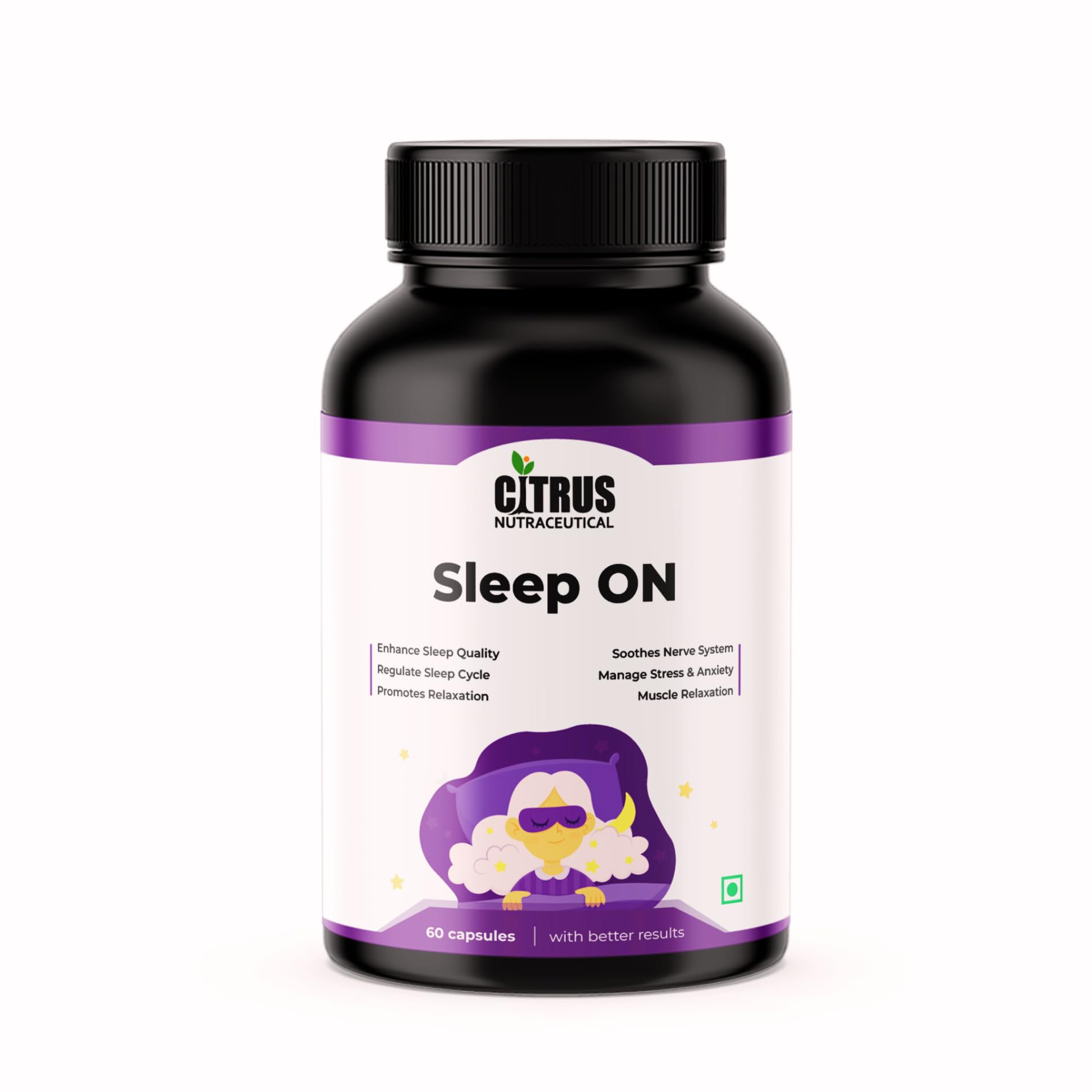 CITRUS NUTRACEUTICALS Sleep ON with Melatonin Valerian root extract Chamomile flower extract L- Theonine and Magnesium Bisglycinate for Quality Sleep and Relaxation- (60 Capsules)-image-20