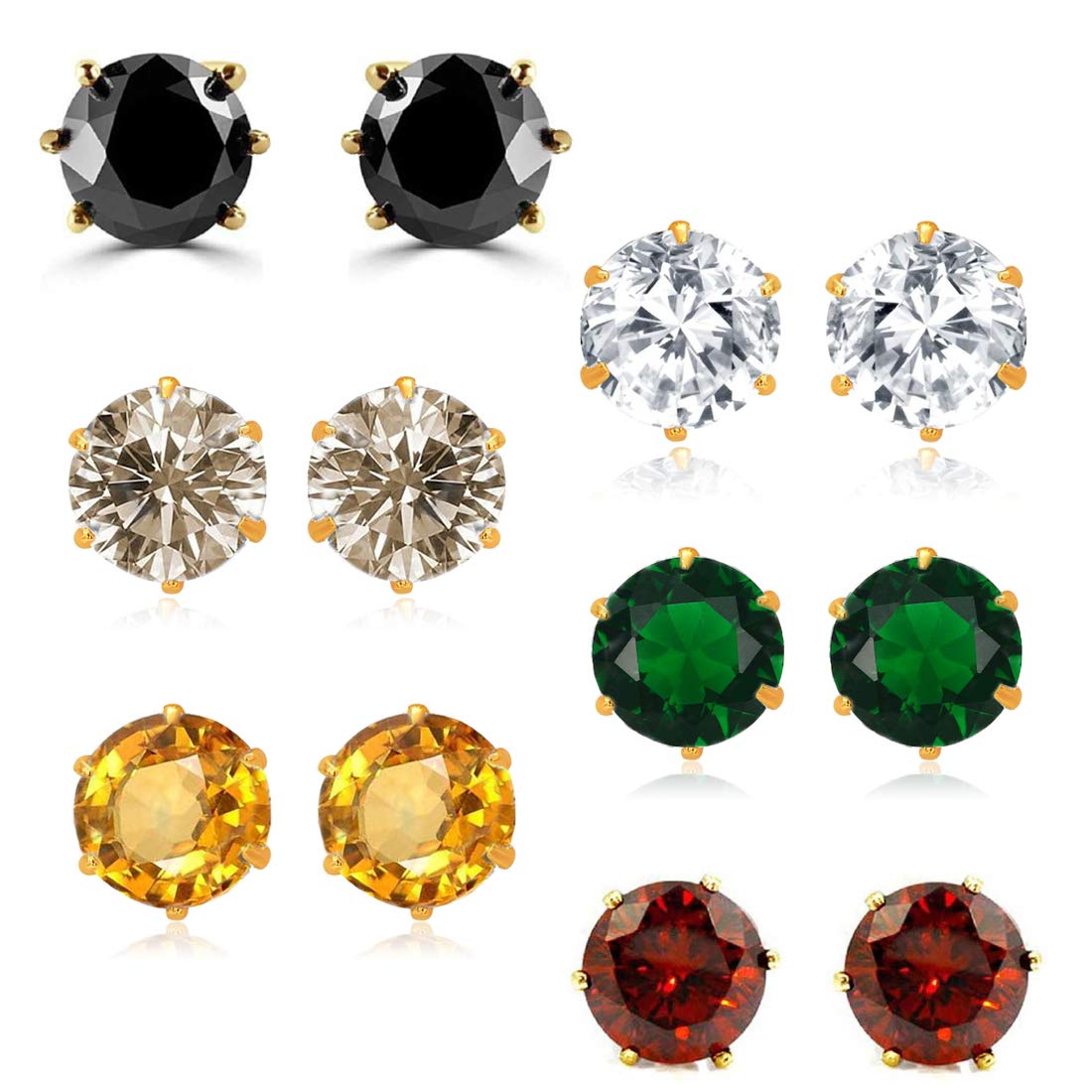 RANIT CREATION Crystal Brass American Diamond Single Stoned Combo Stud Earring for Men and Women (B07WXM2Y1K) Amazon Price History, Amazon Price Tracker