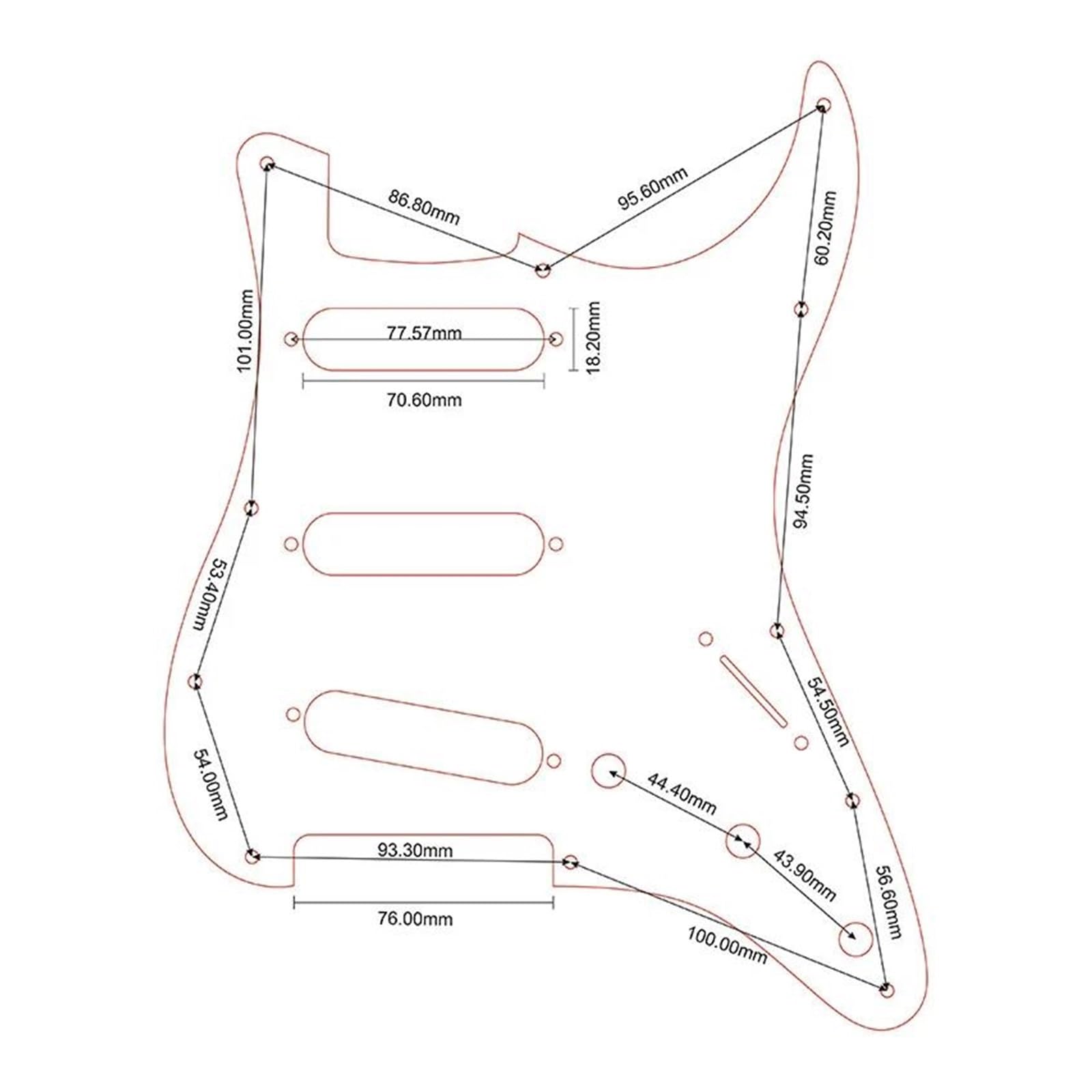 maskownica do gitary Pickguard do gitary - do Fd 72' 11 otwór na śrubę St 2 otwory kontrolne Pick Muzyczny zamienny akcesorium