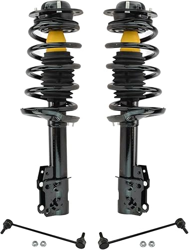 Miniatura 796 de TRQ Kit de suspensión delantera, conjunto de amortiguadores y resortes, barra estabilizadora, enlace estabilizador compatible con Chevrolet