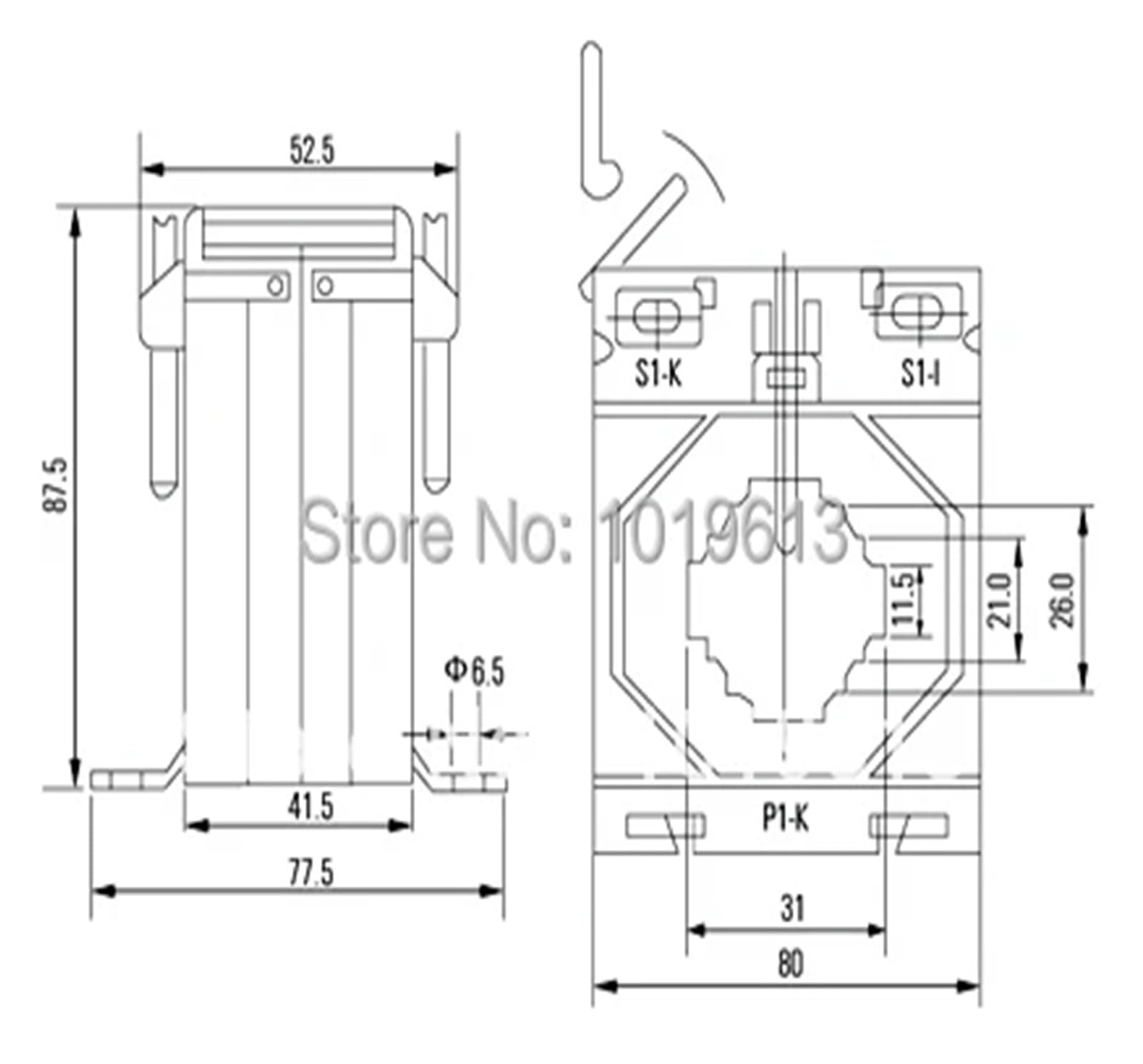 HJCMOONB MES Current Transformer 60/5a Current Sensor for Ampere Meter