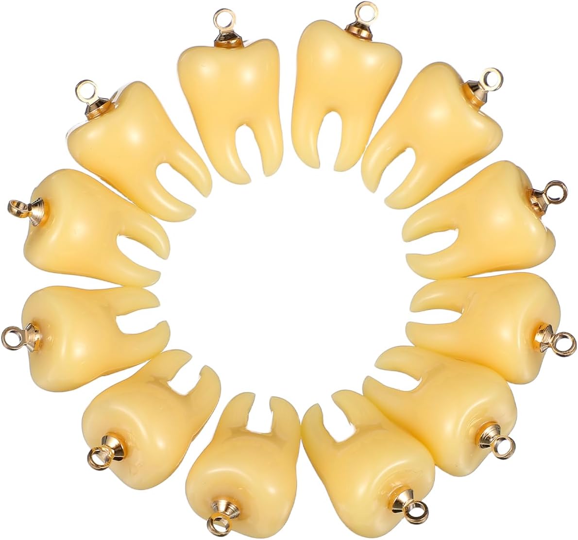 ABOOFAN Tooth Ornament 12Pcs Tooth Shape Pendant Cute Charms Funny Dangle Charms Statement Jewelry Making Findings for Keychain Earring Necklace Bracelet Making Teeth Jewelry