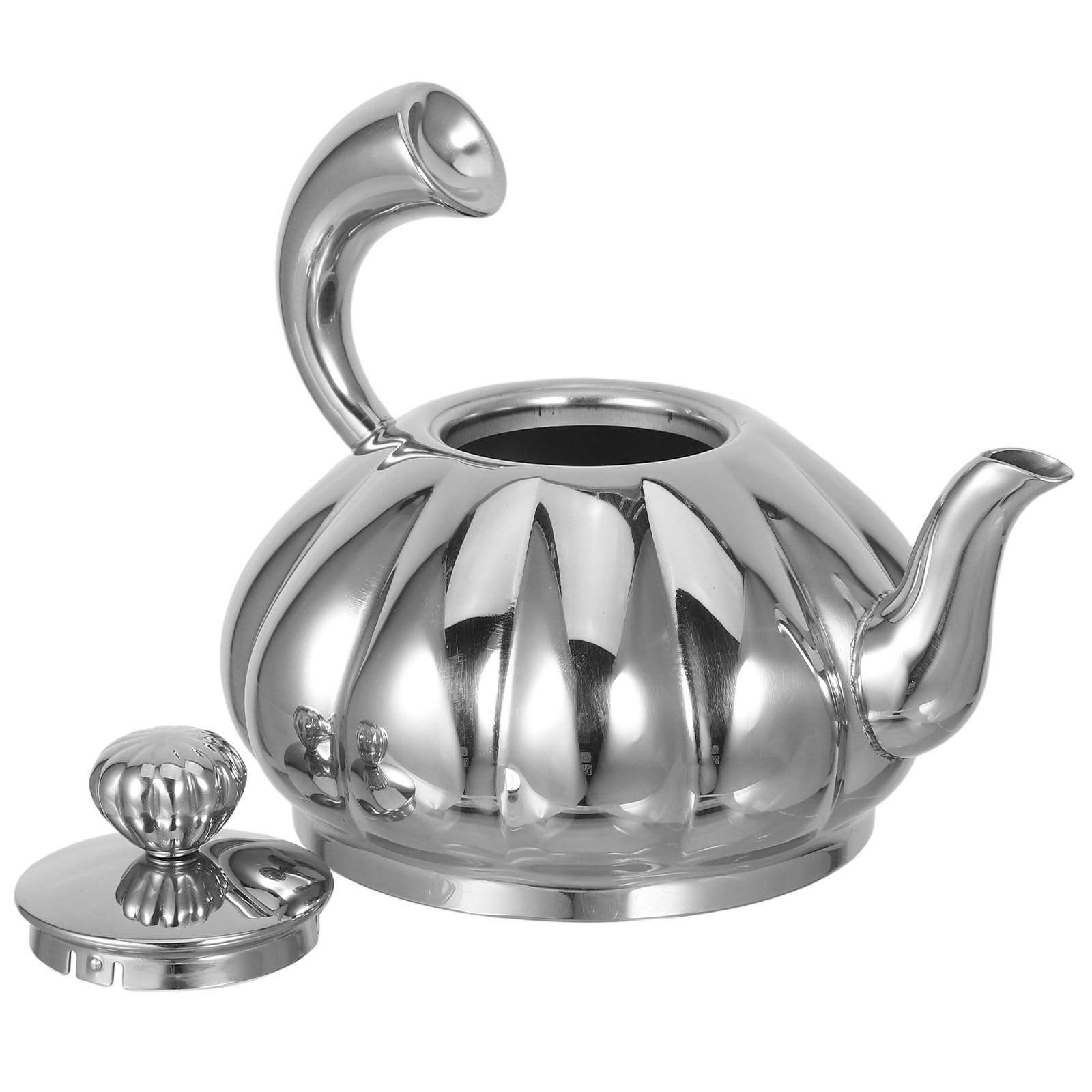 Kleine Teekanne aus Edelstahl mit Herausnehmbarem Infuser 350ml Kompakte Kürbisform Elegantes Design für Reisen und Büro