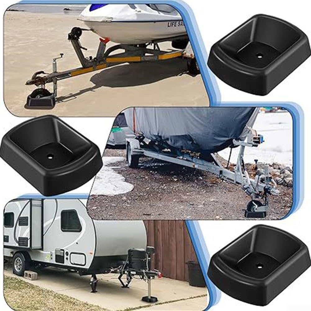 Lot de 2 cales de roue en caoutchouc robuste pour roulettes de 15,2 cm, pour remorques de camping-car et bateau (2 pièces)