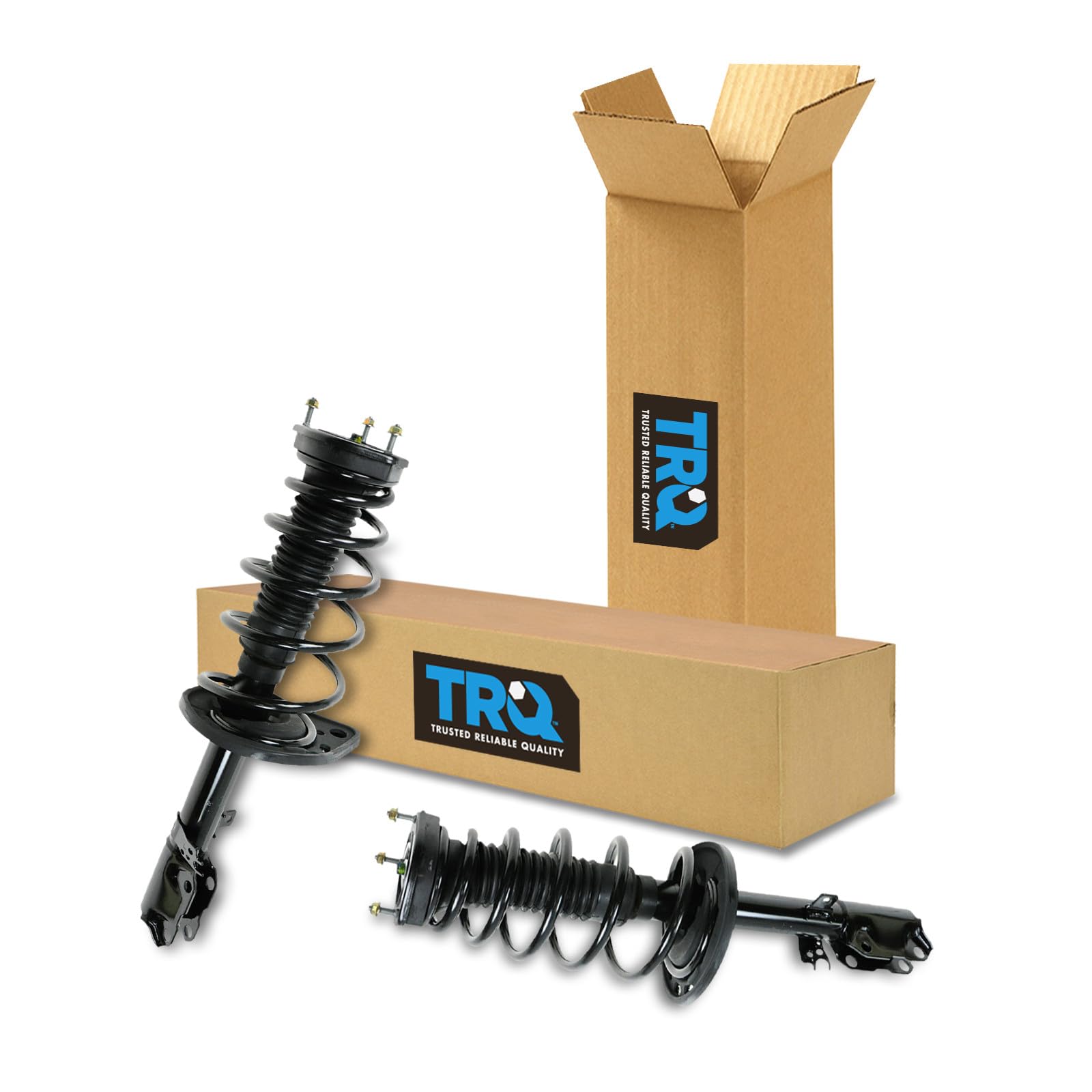 TRQ Rear LH &amp; RH Strut &amp; Spring Assy Set Loaded Coil Spring