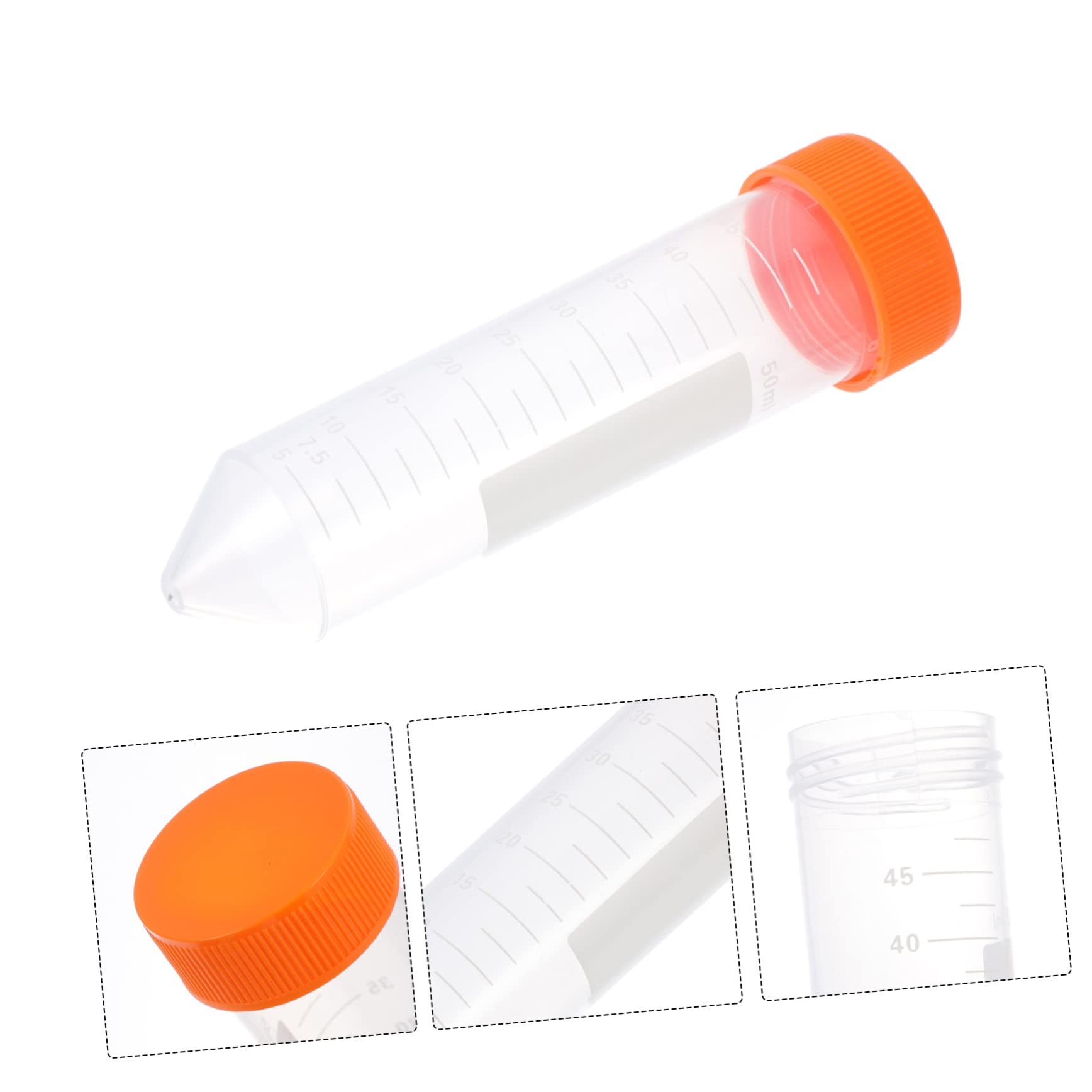 Kunststoff Zentrifugenröhrchen 50ml Hohe Chemische Beständigkeit und Hohe Transparenz 50 Stück mit Deckel für Wissenschaftliche Experimente und Mikrovermehrung