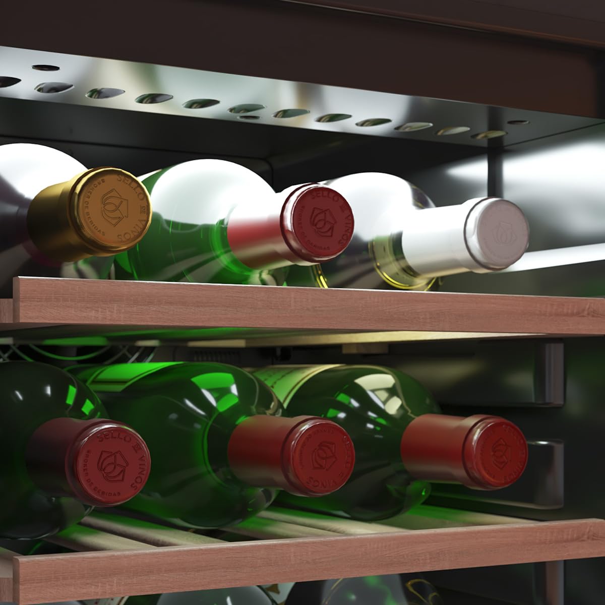 Cecotec Bolero GrandSommelier Duo 176000 Getränkekühlschrank 176 Flaschen Dual-Temperatur UV-Schutz Schwarz
