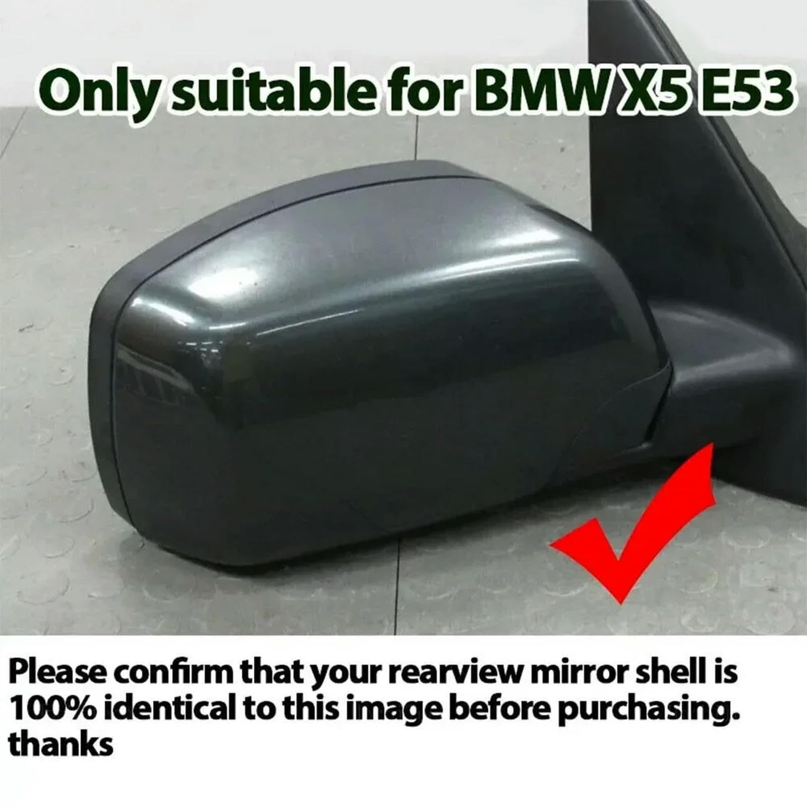 1 Paar Auto-Seitenflügel-Rückspiegelabdeckung für BMW X5 E53 1999 2000-2006 Spiegelabdeckungen für Autos Spiegelkappen Zierleisten
