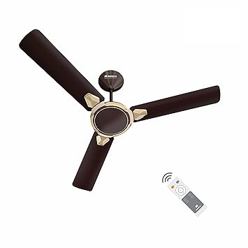 Havells Equs 1200mm Energy Saving with Remote Control 5 Star Decorative BLDC Ceiling Fan (Smoke Brown, Pack of 1)