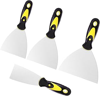 4pcs Putty Knives Paint Wallpaper Scrapers 2'',3'',4'',5'' Wide Putty Knife Tool Set Joint Knife Stainless Steel Spackle Paint Tools for Wallpaper/Decals/Drywall/Plaster Scraping/Caulking