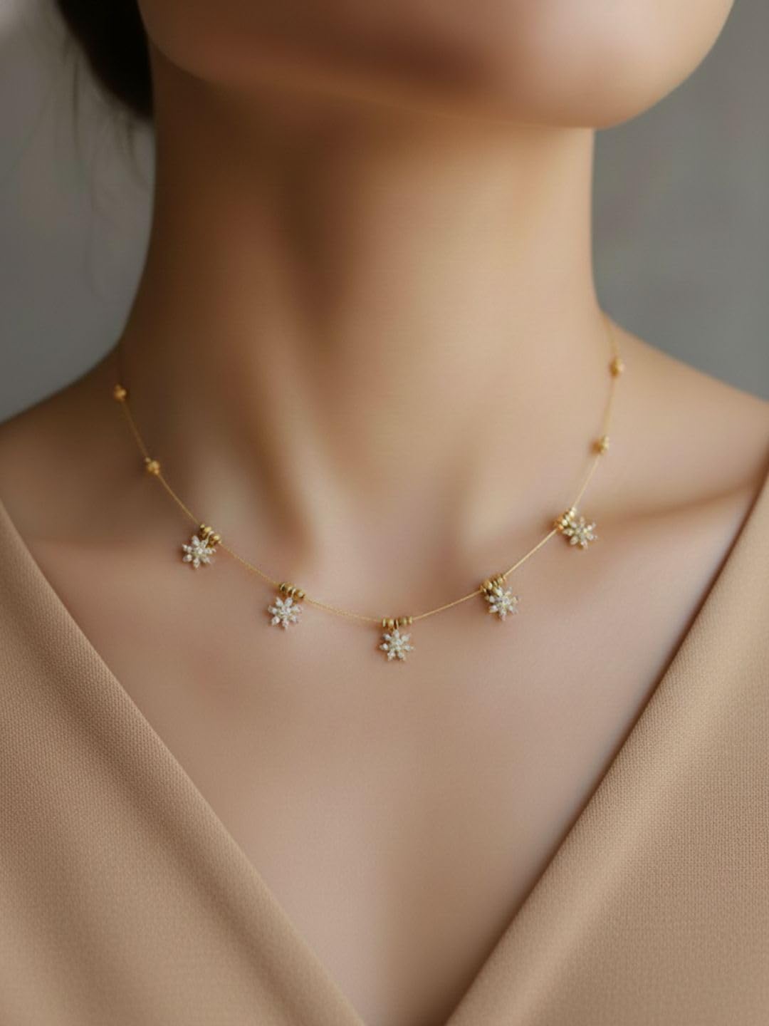 Invisible Necklace for Women & Girls | Transparent Fishing Line Necklace Chain | Floating Pendant Illusion | Lightweight Skin-Friendly Minimal Jewelry | Clear Necklace for Party, Wedding & Valentine Gift-image-17