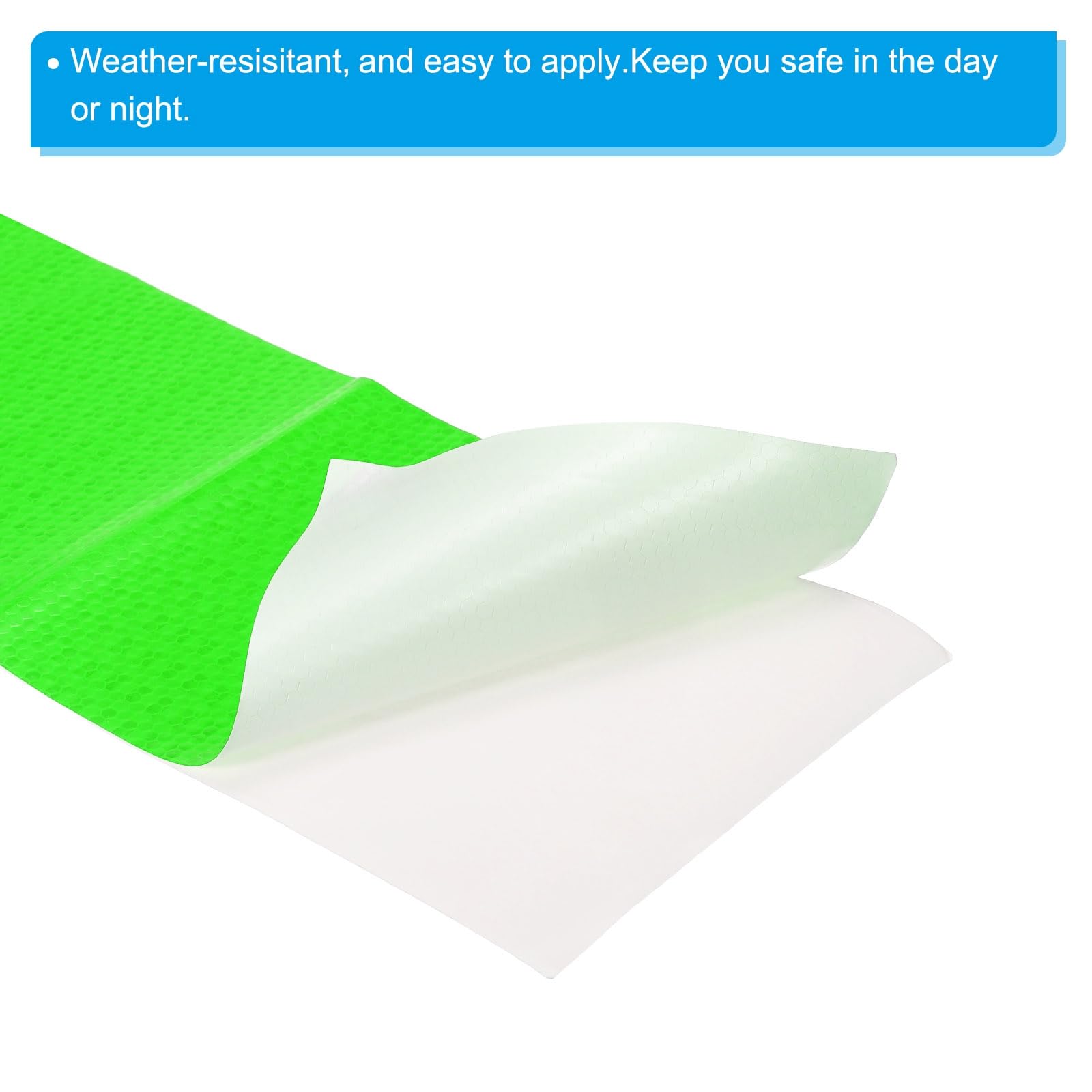 PATIKIL Reflectante Cinta, 4" x 50 Pies Impermeable Adhesivo Alta Visibilidad Advertencia Seguridad Cinta Externa Accesorios Conspicua para Coches Camiones, Verde