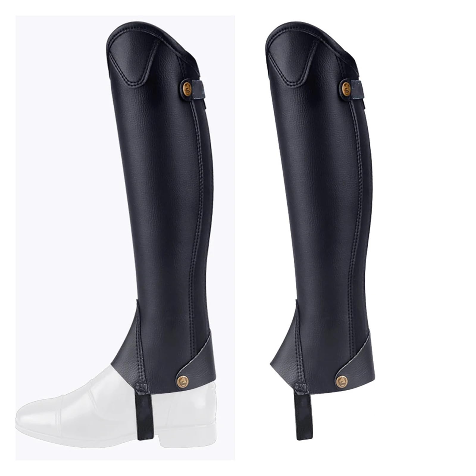 Reiten Half Chaps Reitsport-Reitschutz, Leder-Reitausrüstung, verstellbarer Fußriemen, komfortables Reiterlebnis
