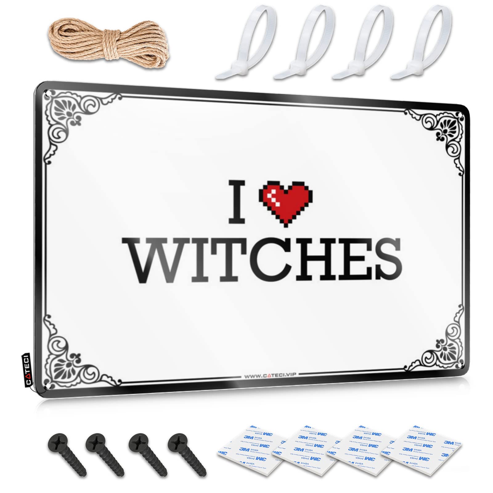 Fzfn Men's Colour Cool Decoration, Mimosa Collection I Love Witches | Farmhouse Backyard Decor(30X40cm)