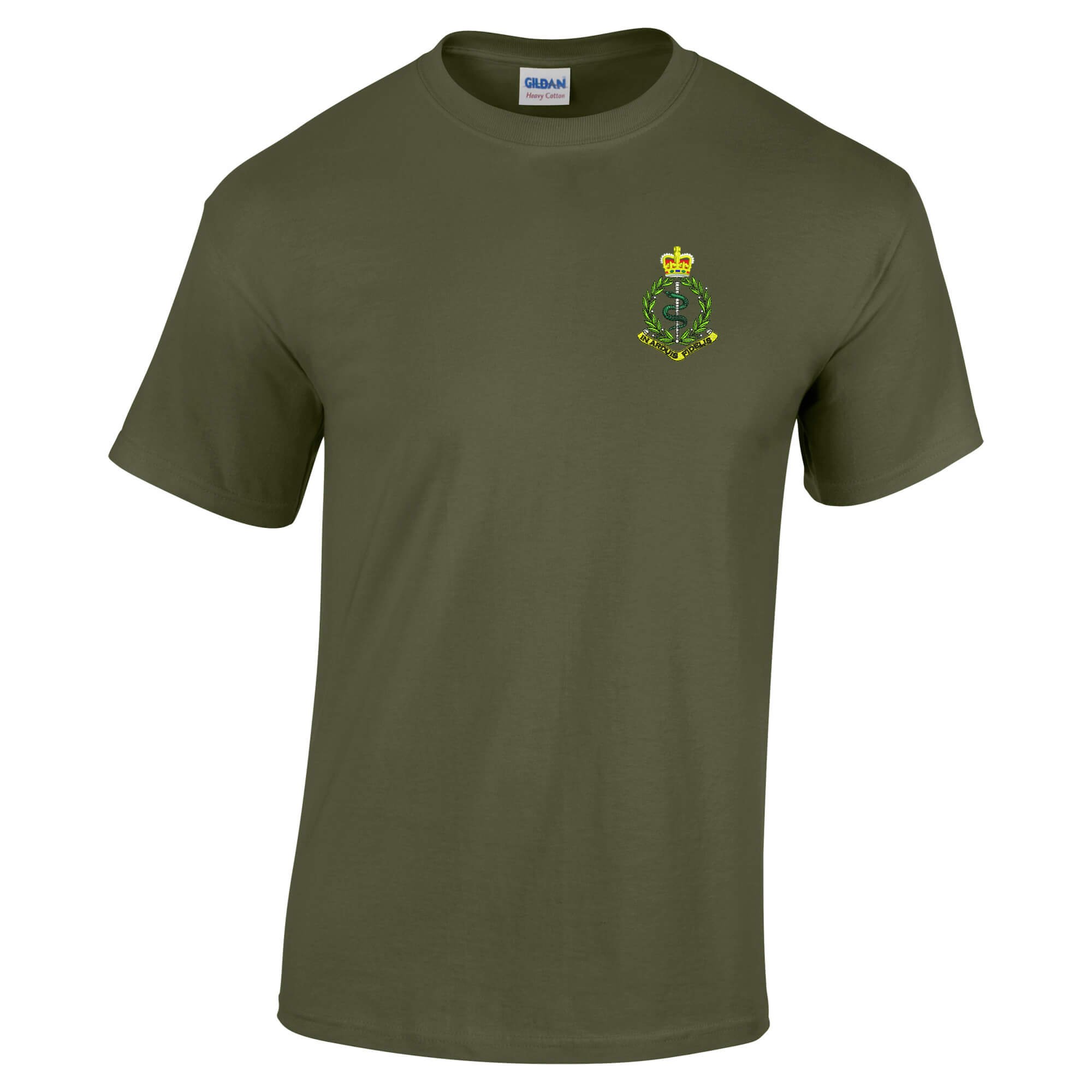 Pineapple Joe's Men's Military Green Royal Army Medical Corps Embroidered T-Shirt - Large