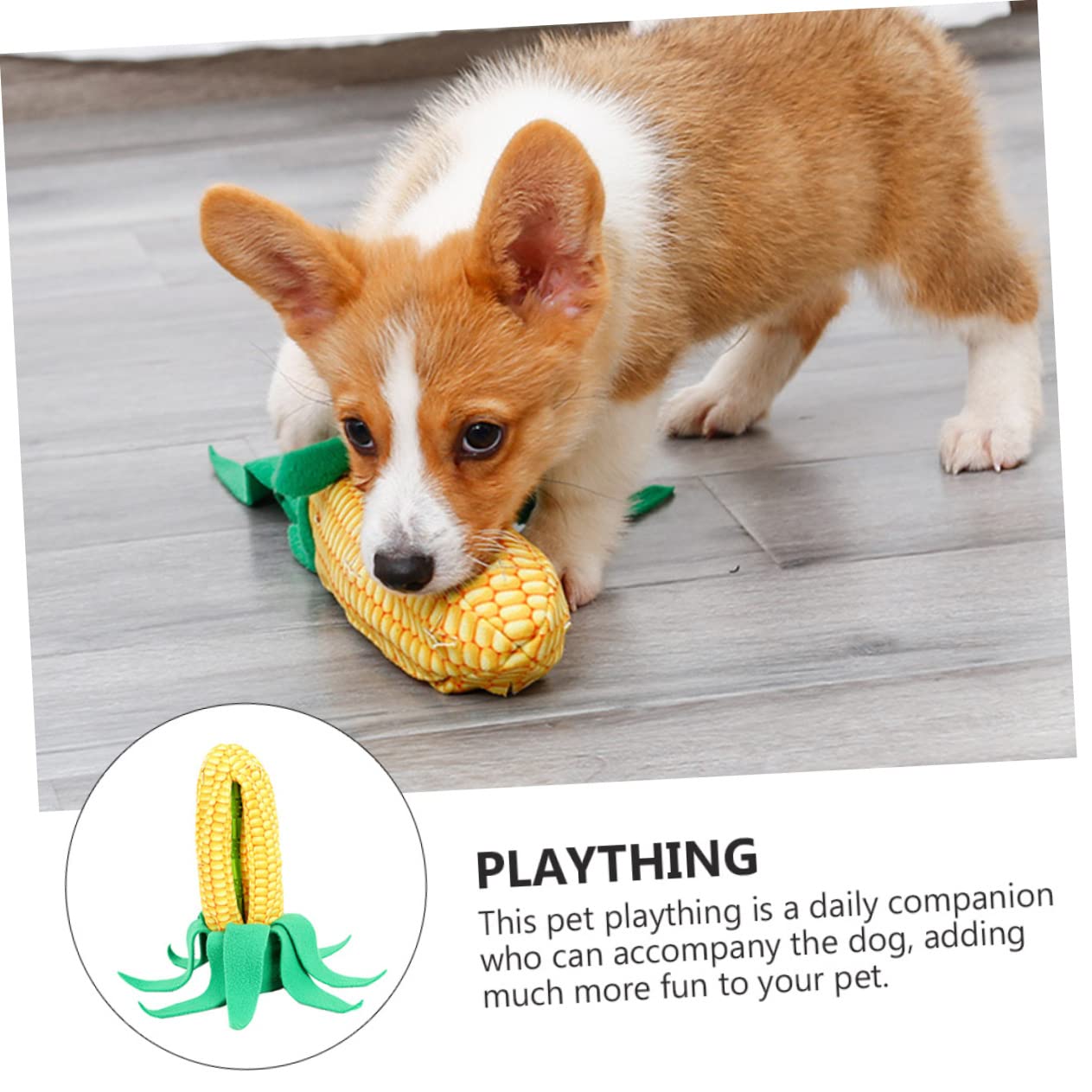 Angoily 3ensembles Jouet pour Chiens Forme De Maïs Jouet Alimentation Molar Rod Et Accessoire De Formation Interactif pour Chiens Et Chiots Et Polaire Doux