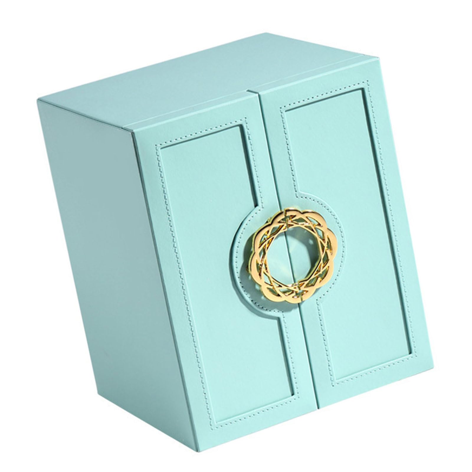 PANGBOER Joyero de piel sintética, elegante organizador de accesorios con múltiples compartimentos, terciopelo forrado, caja de almacenamiento de joyas, solución de organización de joyas