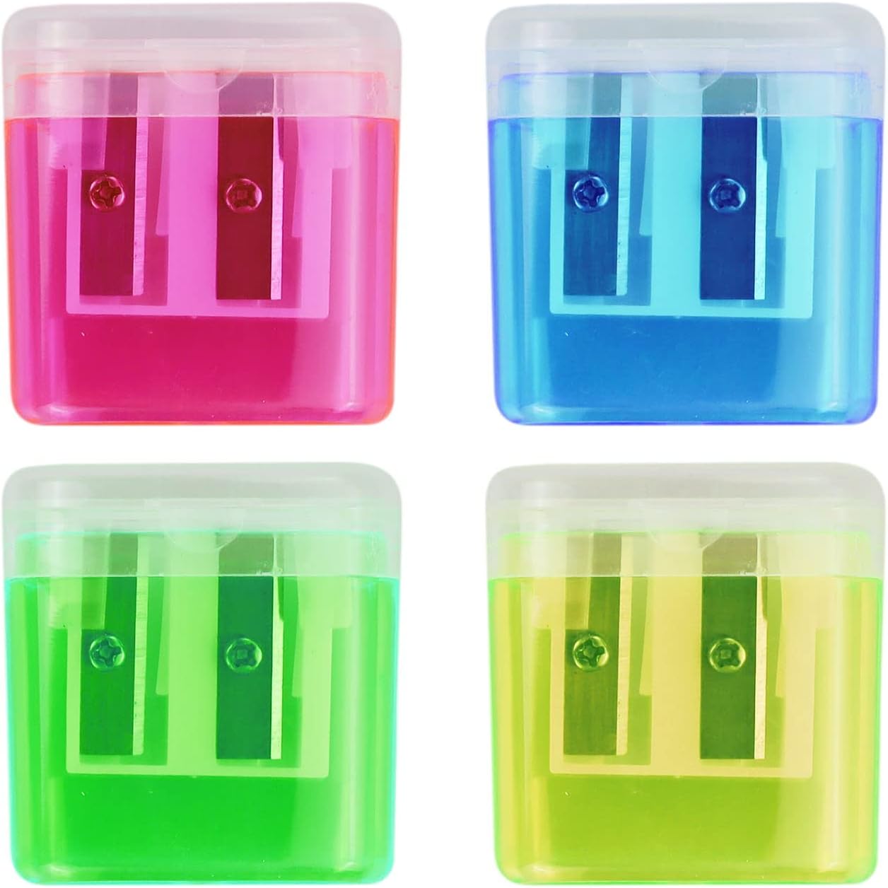 SZCXDKJ 4 PCS Pencil Sharpeners, Manual Pencil Sharpeners, Colorful
