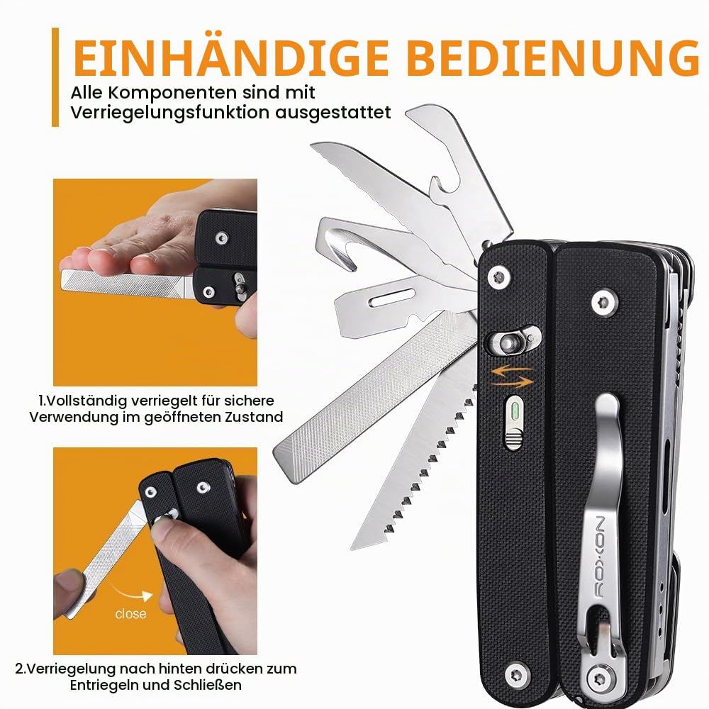 ROXON S805G Flex Titan Modulares Multitool (2 lange und 4 kurze Werkzeuge)