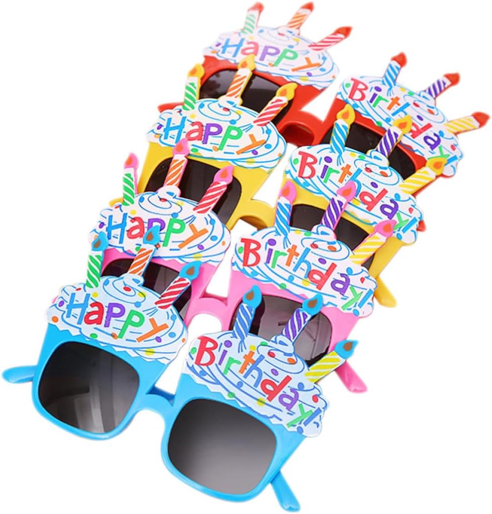 SECFOU 4pcs Happy Birthday Party Glasses Novelty Candle Sunglasses