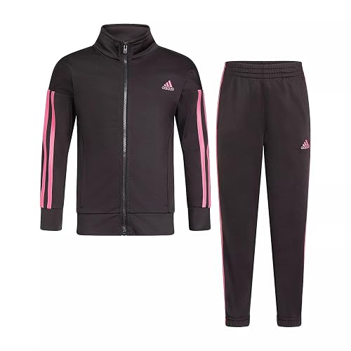 adidas Little Girl's Zip Front Classic Tricot Jacket and Joggers Set