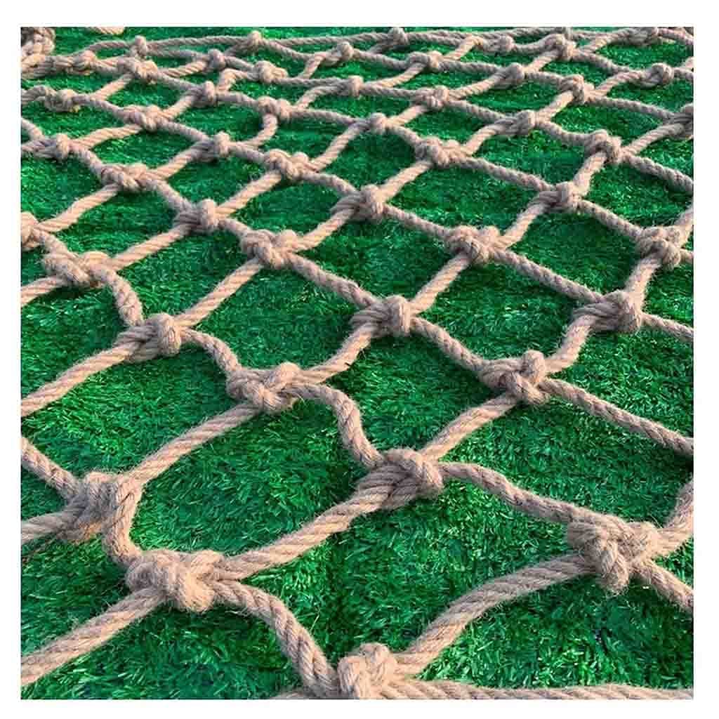 WQPMNYG Hemp Rope Netting for Treehouse & Climbing Safety Durable Protective Net for Plants Balcony Railings & Children‘s Swing (2x5m)